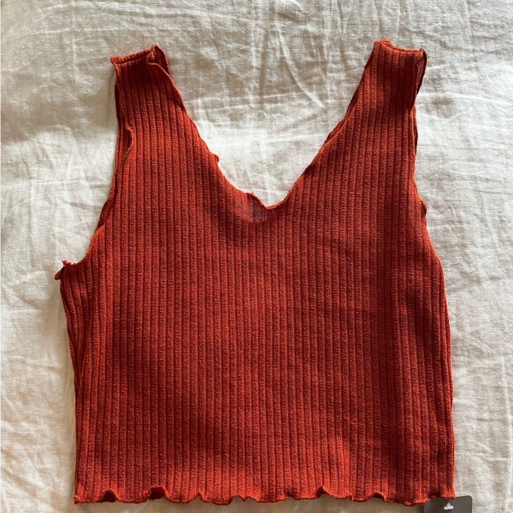 Cute Stretchy Reddish Brown Tank Top